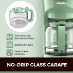 MÜELLERHOME Sage Green Drip Coffee Maker, 12 Cups