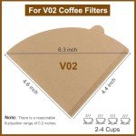 Unbleached Cone Coffee Filters, Size 02, 200 Count