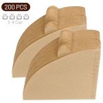 Unbleached Cone Coffee Filters, Size 02, 200 Count