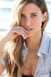 Gold Paperclip Choker with Lava Bead Pendant