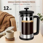 RAINBEAN 12oz Mini French Coffee Press