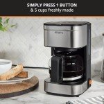 KRUPS Compact 5-Cup Coffee Maker with Stainless Steel