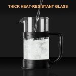 French Press Coffee Maker - 12 OZ, Bamboo Handle