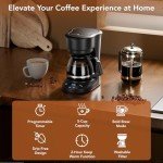 COWSAR 5-Cup Drip Coffee Maker with Timer