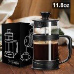 French Press Coffee Maker - 12 OZ, Bamboo Handle