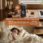 COWSAR 5-Cup Drip Coffee Maker with Timer