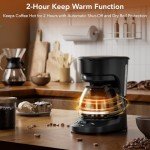 COWSAR 5-Cup Drip Coffee Maker with Timer