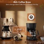 COWSAR 5-Cup Drip Coffee Maker with Timer