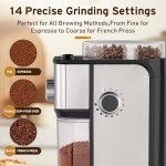 Electric Coffee Grinder for 2-12 Cups, Adjustable 14 Settings