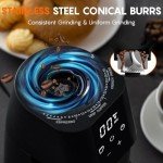 Electric Conical Burr Coffee Grinder with Timer