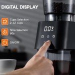 Electric Conical Burr Coffee Grinder with Timer