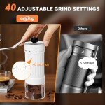 Portable Manual Coffee Grinder with 40 Settings