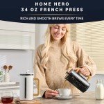 Home Hero French Press with Bamboo Handle