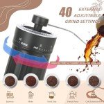 EZLucky Manual Coffee Grinder with 40 Adjustments