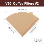 Unbleached #2 Coffee Filters, 200 Count, Cone Shape