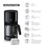 12-Pack Charcoal Water Filters for Braun Coffee Makers