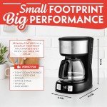 Gourmia 5-Cup Programmable Drip Coffee Maker