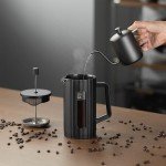 Jze Borosilicate Glass French Press - 34oz