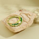 Trendy Green Crystal Stackable Coffee Bean Bracelets