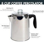 Stovetop Percolator Coffee Maker - 8 Cup Stainless Steel