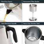 Stovetop Percolator Coffee Maker - 8 Cup Stainless Steel