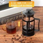 Compact Mini French Press Coffee Maker - 12oz