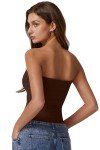 Strapless Coffee Bean Bandeau Top for Women