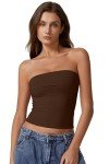 Strapless Coffee Bean Bandeau Top for Women