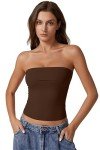Strapless Coffee Bean Bandeau Top for Women