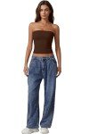 Strapless Coffee Bean Bandeau Top for Women