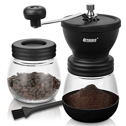 Manual Burr Coffee Grinder with Glass Jars