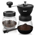 Manual Burr Coffee Grinder with Glass Jars