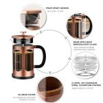 YMMIND French Press Coffee Maker - 34oz Copper