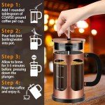 YMMIND French Press Coffee Maker - 34oz Copper