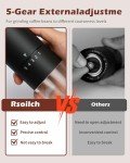 Rsoilch Manual Coffee Grinder with 5 Settings