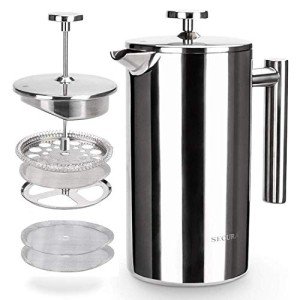 Secura Insulated Stainless Steel French Press, 34oz