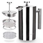 Secura Insulated Stainless Steel French Press, 34oz