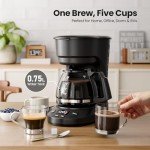 Kismile Compact 5-Cup Drip Coffee Maker