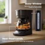 Kismile Compact 5-Cup Drip Coffee Maker