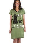 Funny V-Neck Rise & Grind Nightgown for Women