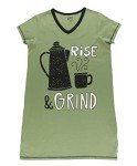 Funny V-Neck Rise & Grind Nightgown for Women