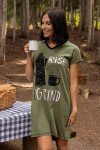 Funny V-Neck Rise & Grind Nightgown for Women