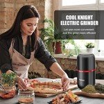Cool Knight Electric Herb and Coffee Grinder - Black