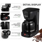 Nehilumn 12-Cup Drip Coffee Maker with Carafe