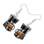 Cute Coffee Maker Earrings for Coffee Lovers
