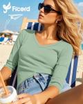 Ficerd Women's 3/4 Sleeve V Neck T-Shirt Pack
