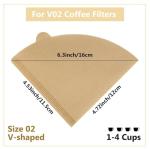 Unbleached Cone Coffee Filters Size 02, 200 Count