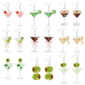 Cute Coffee Bean Dangle Earrings - 9 Pairs