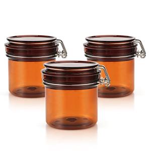 3 Pack Amber Storage Jars with Airtight Lids