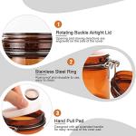 3 Pack Amber Storage Jars with Airtight Lids